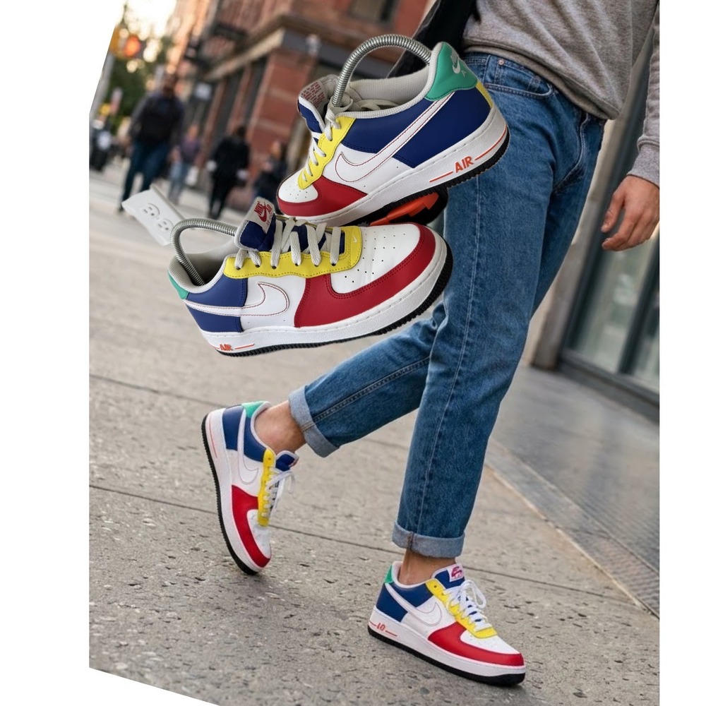 Nike Air Force 1 Low Multi-Color Primary Colors FN6980-657 Boys 7Y Womens 8.5 - Picture 1 of 16
